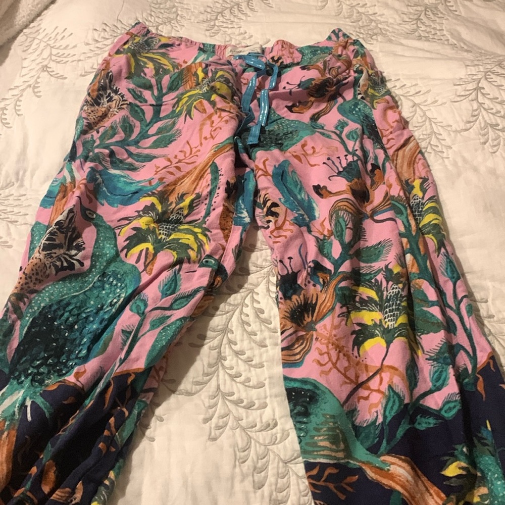 Anthropologie Pajama Flannel Pants pink M